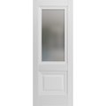Sartodoors Slab Barn Door Panel 24 x 80in, Lucia 8822 White Silk W/ Frosted Glass, Pocket Closet Sliding LUCIA8822S-WS-24